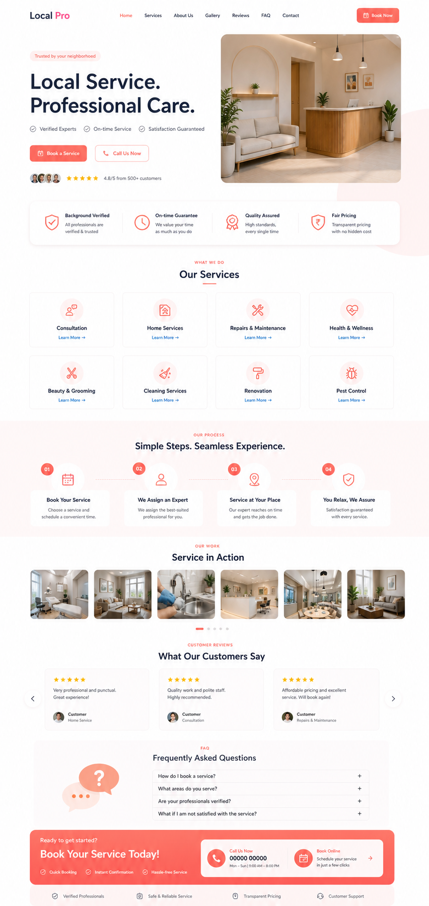 Local Pro service business landing page template preview